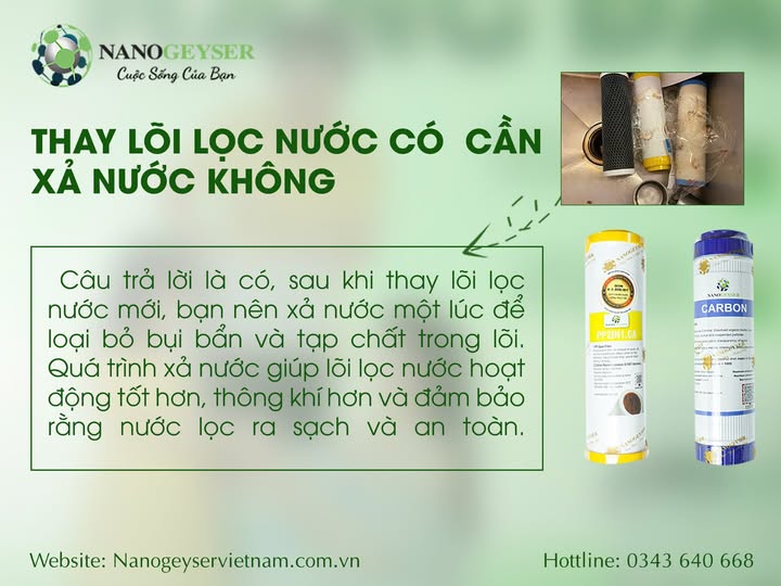 Giải đáp thắc mắc thay lõi lọc nước có cần xả nước không?