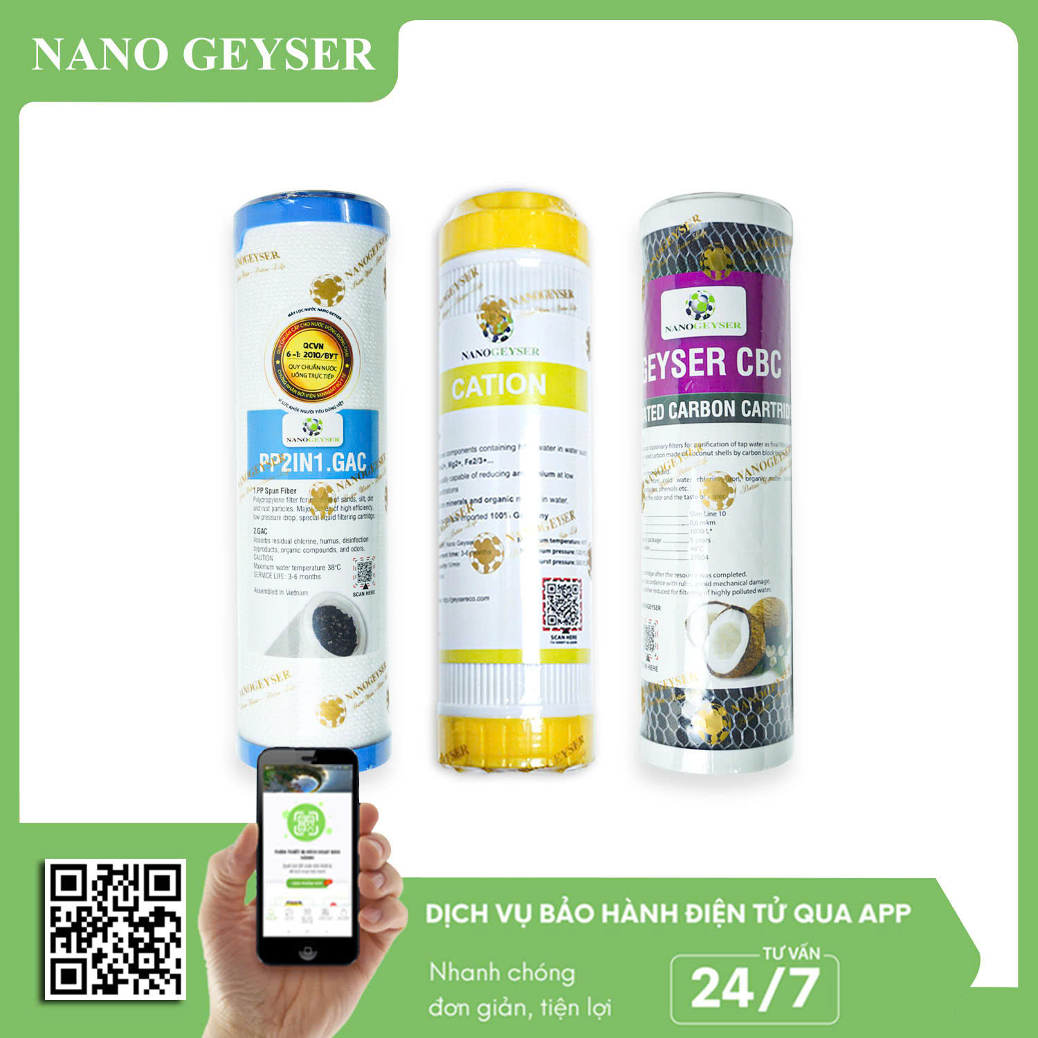 Combo lõi PP 2in1 - Cation - CBC