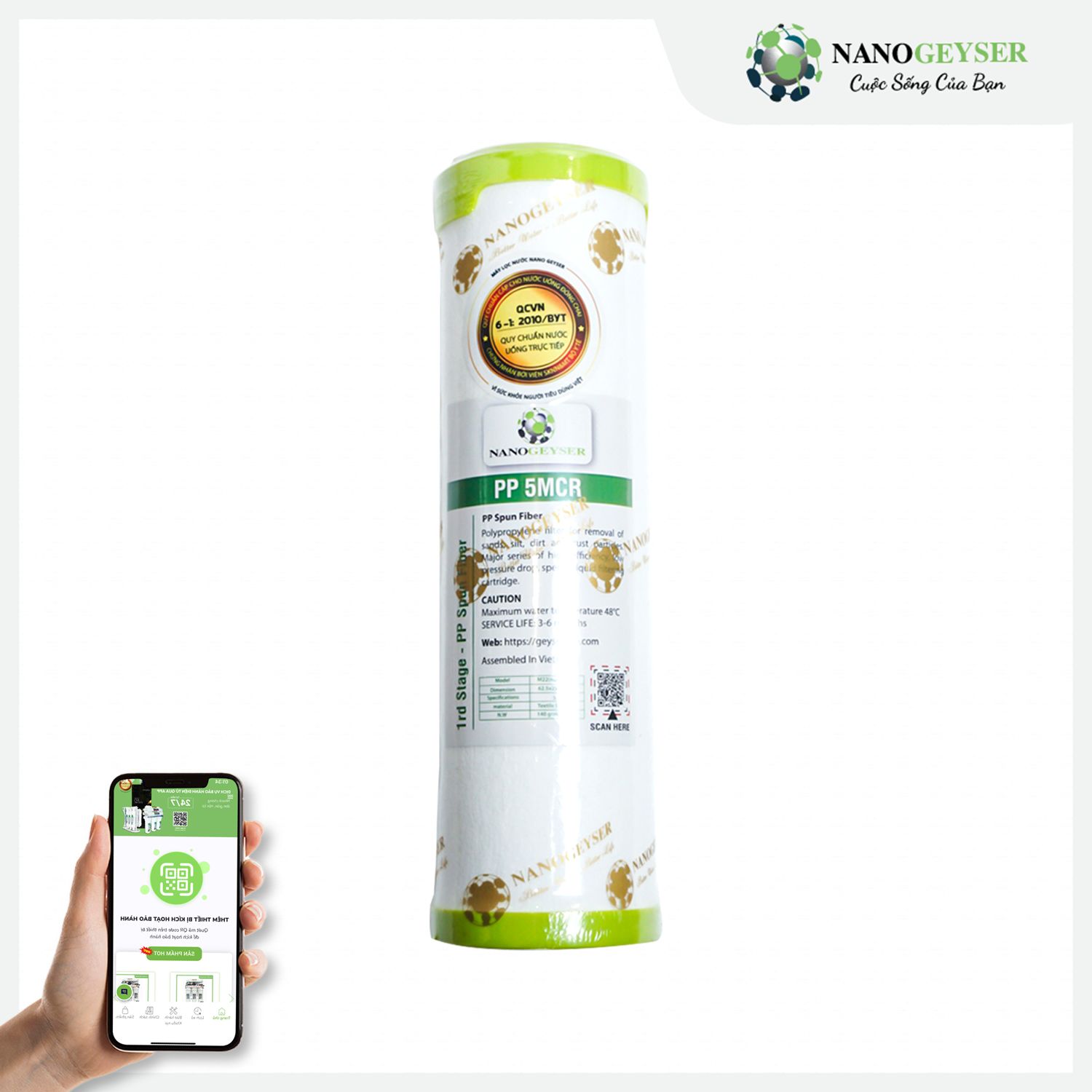 Lõi PP 5 Micro Nano Geyser